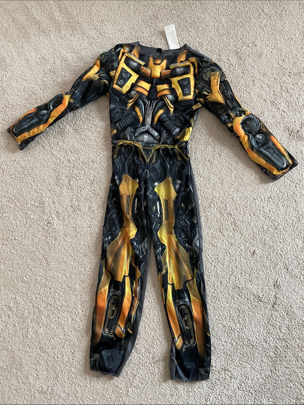 Kids Black and Yellow Robot Armor Costume Jumpsuit